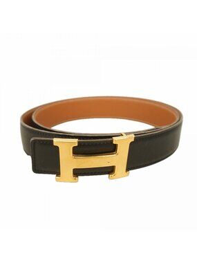 Hermes Belt Constance Box Calf Courchevel Black Gold
